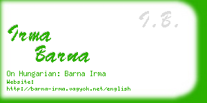 irma barna business card